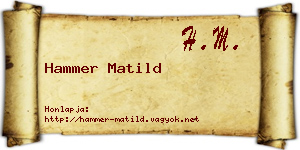 Hammer Matild névjegykártya